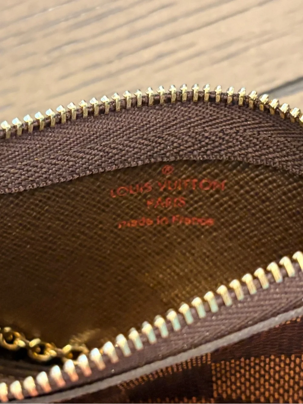 Louis Vuitton Brown Damier Key Pouch with Gold Hardware